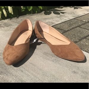NEW NYCO Beige microfiber suede ballet flats sz8
